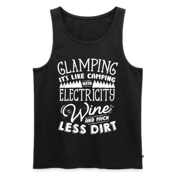 Glamping, Es Ist Wie Camping Mit Strom - Männer Premium Bio Tank Top - Schwarz - Vorne - AI Model Male 178 light (178cm)