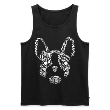 Französische Bulldogge, Bulldogge, Doglover - Männer Premium Bio Tank Top - Schwarz - Vorne - AI Model Male 178 light (178cm)