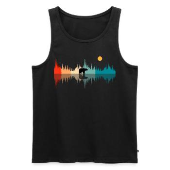 Ondes sonores nature, audiophiles - Débardeur bio Premium Homme - noir - Devant - AI Model Male 178 light (178cm)