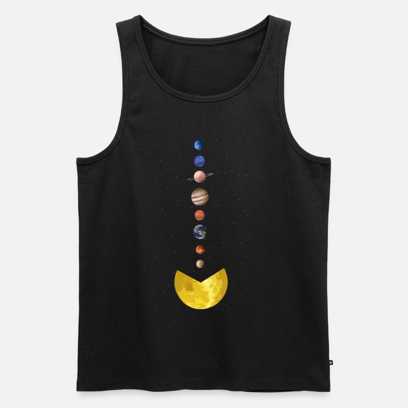 Sun-eating planets, solar system, planets - Men's Premium Organic Tank Top - black