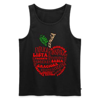 Spanish Teacher, Learn Spanish - Men's Premium Organic Tank Top - black - Front - AI Model Male 178 light (178cm)