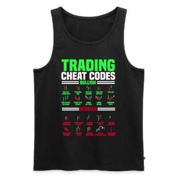 Trading, Trader, Exchange, Crypto - Men's Premium Organic Tank Top - black - Front - AI Model Male 178 light (178cm)