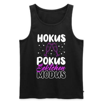 Hokus Pokus Sektchen Modus , Sekt - Männer Premium Bio Tank Top - Schwarz - Vorne - Michal (187cm)
