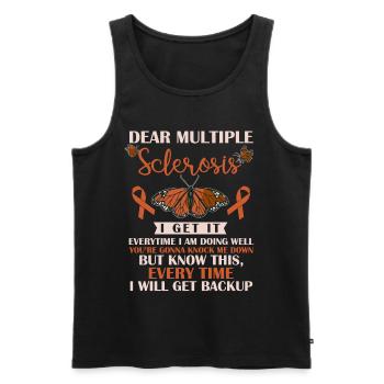 Multiple Sklerosebewusstsein, MS - Männer Premium Bio Tank Top - Schwarz - Vorne - AI Model Male 178 light (178cm)
