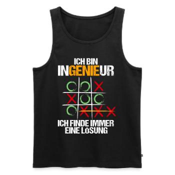 Ingenieur, Ich finde immer eine Lösung - Männer Premium Bio Tank Top - Schwarz - Vorne - Michal (187cm)