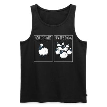 Schaafe, Schaaf, Schaafhirte, Schäfer - Men's Premium Organic Tank Top - black - Front - AI Model Male 178 light (178cm)