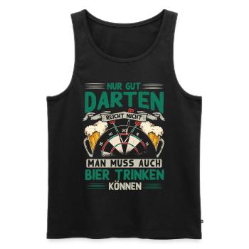 Darten, Dart, Dartpfeil, Darter - Männer Premium Bio Tank Top - Schwarz - Vorne - Michal (187cm)