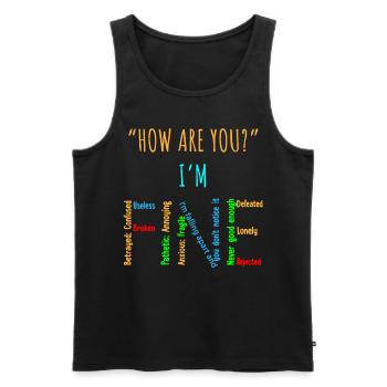 Bewusstsein Für Psychische Gesundheit, es geht gut - Männer Premium Bio Tank Top - Schwarz - Vorne - AI Model Male 178 light (178cm)
