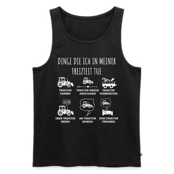 Traktoren, Traktor, Bauer, Landwirt - Männer Premium Bio Tank Top - Schwarz - Vorne - Michal (187cm)