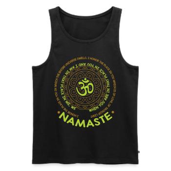 Namaste Wir Sind Ein Meditation-Mandala Yoga - Männer Premium Bio Tank Top - Schwarz - Vorne - AI Model Male 178 light (178cm)