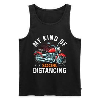 Motorcycle Biker Motorcyclist Gift - Men's Premium Organic Tank Top - black - Front - Michal (187cm)