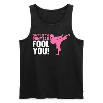 Karate girls, karate sports - Men's Premium Organic Tank Top - black - Front - Michal (187cm)