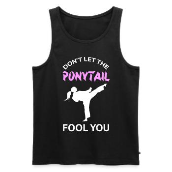 Karate girls, karate sports - Men's Premium Organic Tank Top - black - Front - Michal (187cm)
