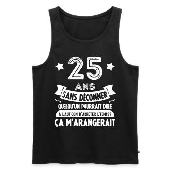 25 Ans anniversaire 25 anniversaire cadeau 25 ans - Débardeur bio Premium Homme - noir - Devant - AI Model Male 178 light (178cm)