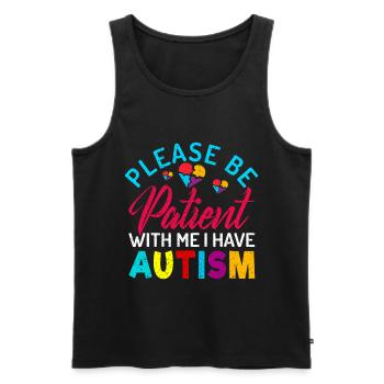 Autism - Men's Premium Organic Tank Top - black - Front - Michal (187cm)