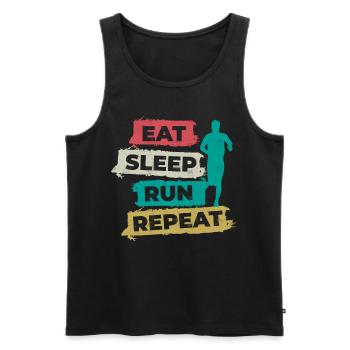 Course, Coureur, Marathonien, Coureur de 10 km - Débardeur bio Premium Homme - noir - Devant - AI Model Male 178 light (178cm)