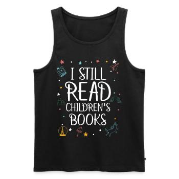 Ich Lese Noch Kinderbücher, Reader, Bücher - Männer Premium Bio Tank Top - Schwarz - Vorne - AI Model Male 178 light (178cm)