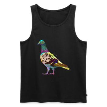 Colorful Splash Bird Pigeon - Men's Premium Organic Tank Top - black - Front - AI Model Male 178 light (178cm)