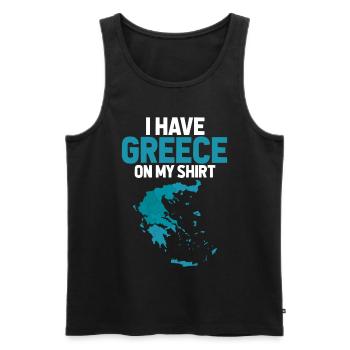 Ich Habe Griechenland Auf Meinem Hemd - Männer Premium Bio Tank Top - Schwarz - Vorne - Michal (187cm)