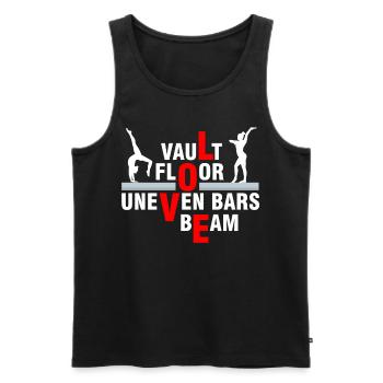 Liebesgymnastik, Tresor, Strahl - Männer Premium Bio Tank Top - Schwarz - Vorne - AI Model Male 178 light (178cm)