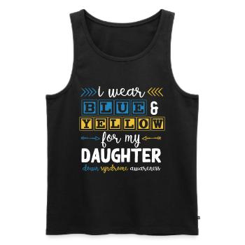 Schwarz Und Blau, Down-Syndrom-Bewusstsein - Männer Premium Bio Tank Top - Schwarz - Vorne - Michal (187cm)