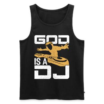 DISC JOCKEY - Men's Premium Organic Tank Top - black - Front - Michal (187cm)