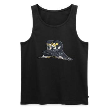 Hugging Peregrine Falcon Birds - Men's Premium Organic Tank Top - black - Front - AI Model Male 178 light (178cm)