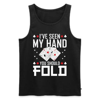 Poker - Men's Premium Organic Tank Top - black - Front - AI Model Male 178 light (178cm)