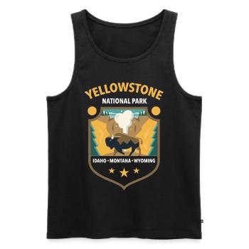 Parc national de Yellowstone, 150e anniversaire - Débardeur bio Premium Homme - noir - Devant - Michal (187cm)