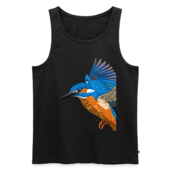Flying Kingfisher Bird - Men's Premium Organic Tank Top - black - Front - AI Model Male 178 light (178cm)