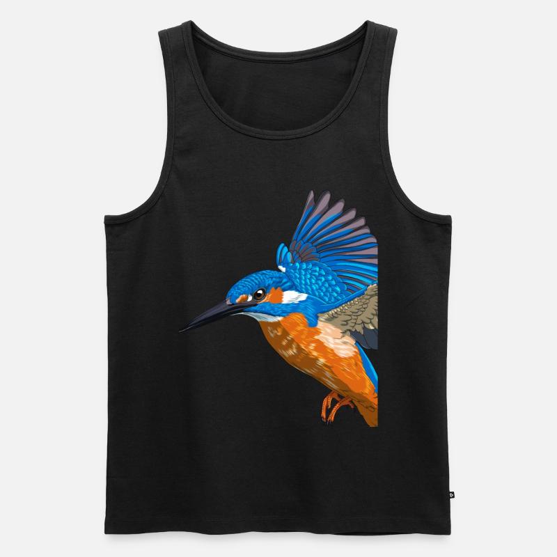 Fliegender Eisvogel - Männer Premium Bio Tank Top - Schwarz