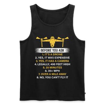 Drone - Männer Premium Bio Tank Top - Schwarz - Vorne - AI Model Male 178 light (178cm)