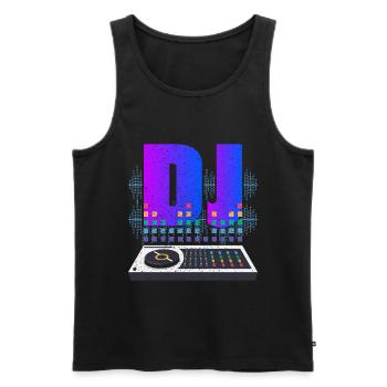 DISC JOCKEY - Men's Premium Organic Tank Top - black - Front - Michal (187cm)