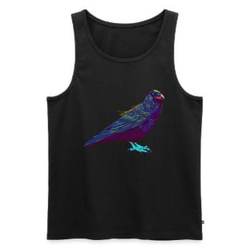 Splash Raven Bird Crow - Men's Premium Organic Tank Top - black - Front - Michal (187cm)