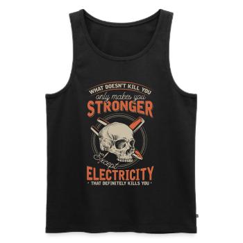 Électricien, l’électricité peut vous tuer - Débardeur bio Premium Homme - noir - Devant - Michal (187cm)
