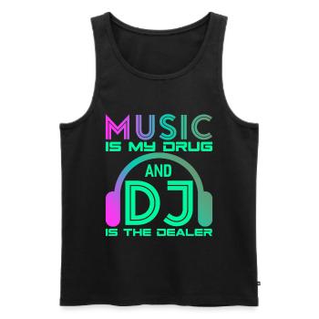 DJ Music Techno Dance Party Cadeau - Débardeur bio Premium Homme - noir - Devant - Michal (187cm)