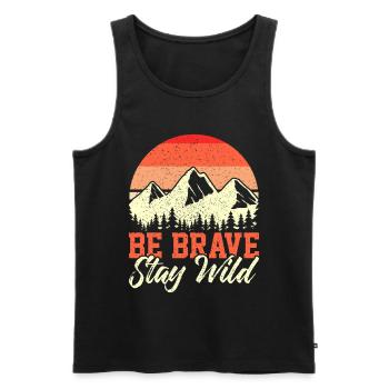 Outdoor - Männer Premium Bio Tank Top - Schwarz - Vorne - Michal (187cm)