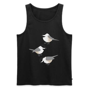 Lustige Vögel Chickadee - Männer Premium Bio Tank Top - Schwarz - Vorne - AI Model Male 178 light (178cm)