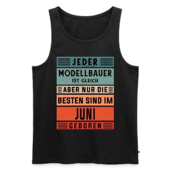 Technischer Geburtstag Juni geboren Modellbauer - Männer Premium Bio Tank Top - Schwarz - Vorne - Michal (187cm)