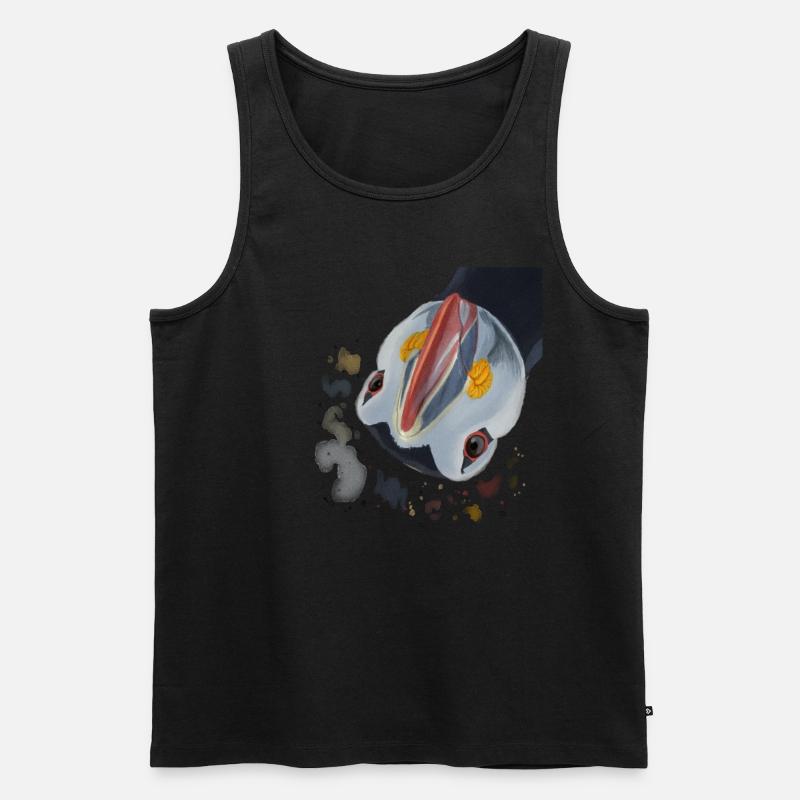 Neugieriger Vogel Papageientaucher - Männer Premium Bio Tank Top - Schwarz