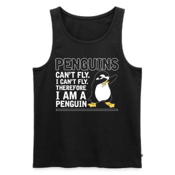 Pinguine können nicht fliegen, ich bin ein Pinguin - Männer Premium Bio Tank Top - Schwarz - Vorne - AI Model Male 178 light (178cm)