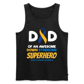 Down-Syndrom-Superheld, Down-Syndrom-Bewusstsein - Männer Premium Bio Tank Top - Schwarz - Vorne - AI Model Male 178 light (178cm)