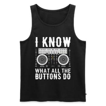 DISC JOCKEY - Men's Premium Organic Tank Top - black - Front - Michal (187cm)