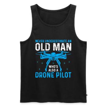 Drone - Männer Premium Bio Tank Top - Schwarz - Vorne - AI Model Male 178 light (178cm)