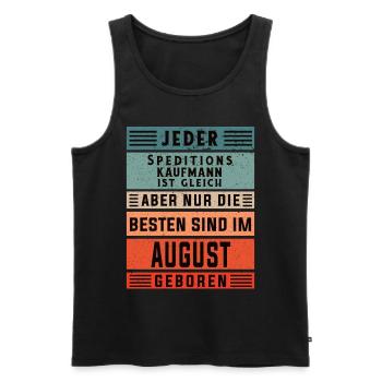 Spediteur Geburtstag August geboren - Männer Premium Bio Tank Top - Schwarz - Vorne - Michal (187cm)