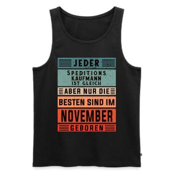 Spediteur Geburtstag November geboren - Männer Premium Bio Tank Top - Schwarz - Vorne - Michal (187cm)