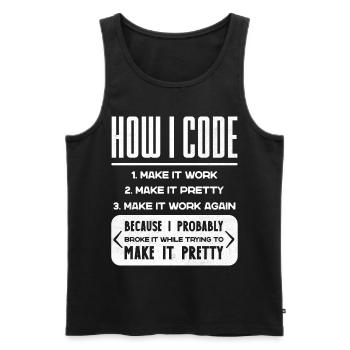 Programmierer, Code, Nerd, Programmierung - Männer Premium Bio Tank Top - Schwarz - Vorne - AI Model Male 178 light (178cm)