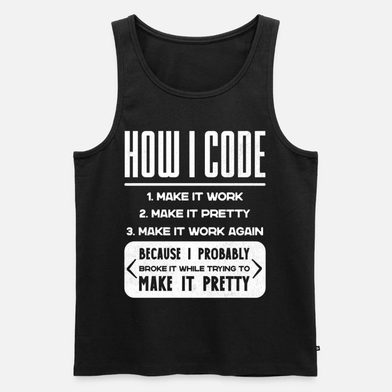 Programmeur, Code, Nerd, Programmation - Débardeur bio Premium Homme - noir