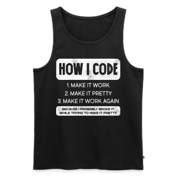 Programmierer, Code, Nerd, Programmierung - Männer Premium Bio Tank Top - Schwarz - Vorne - AI Model Male 178 light (178cm)
