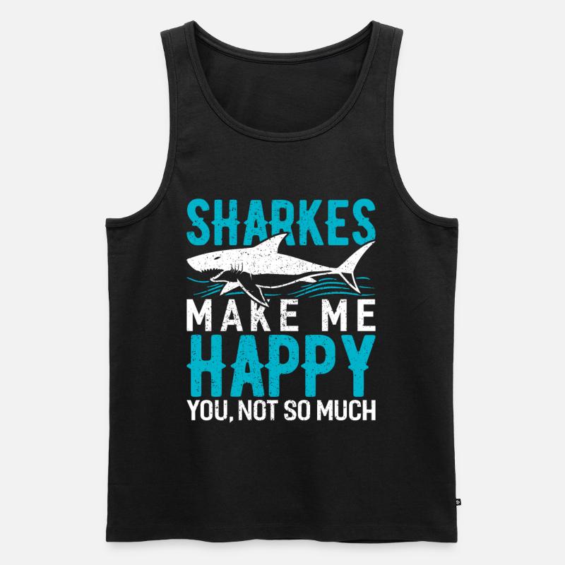 Shark - Männer Premium Bio Tank Top - Schwarz